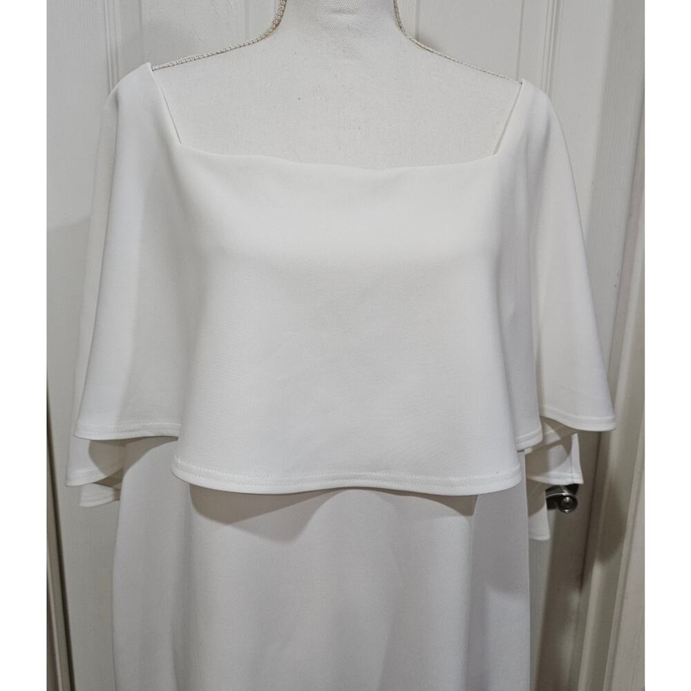 Asos White Cape Sleeve Midi Dress Plus Size 18 - Picture 4 of 8